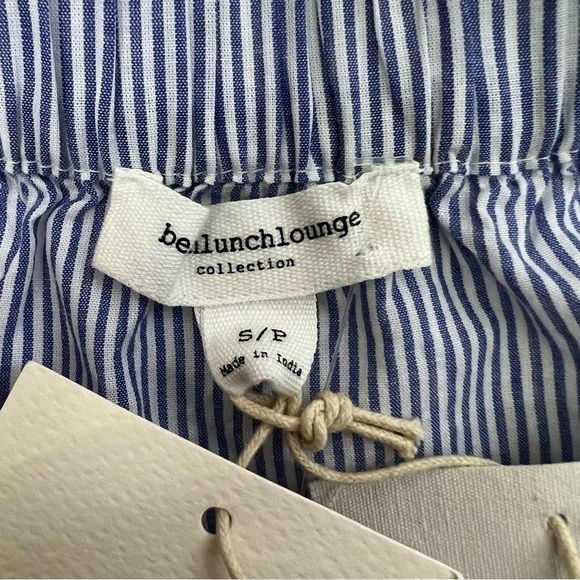 beachlunchlounge Women’s Top Sz Small Blue/White Stripe Boho Ruffle Sleeve - Picture 5 of 11